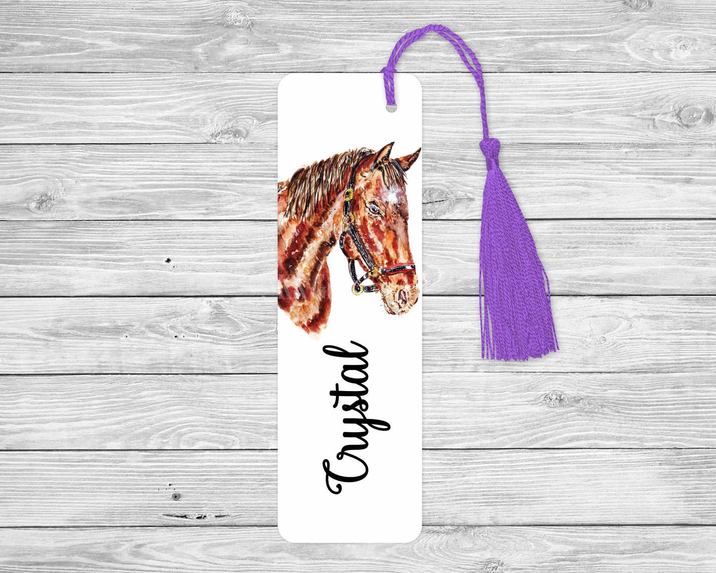 Horse Bookmark, Personalised Bookmark, Brown Horse, Bookmark For Horse Lover