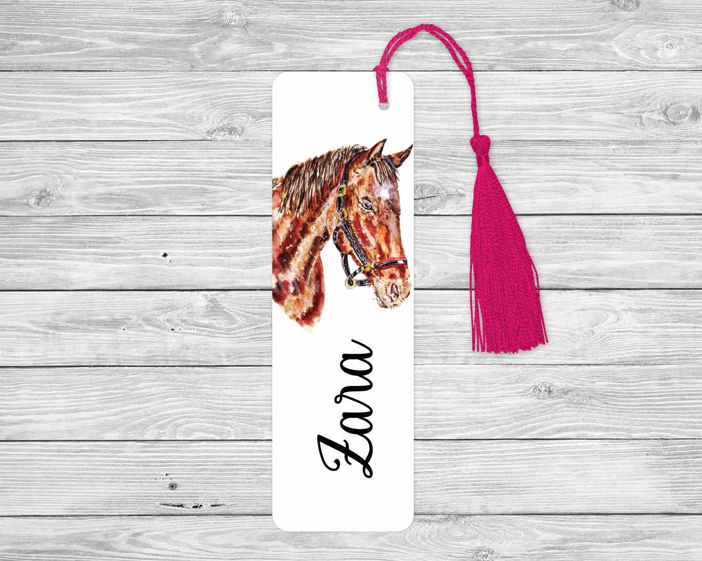 Horse Bookmark, Personalised Bookmark, Brown Horse, Bookmark For Horse Lover