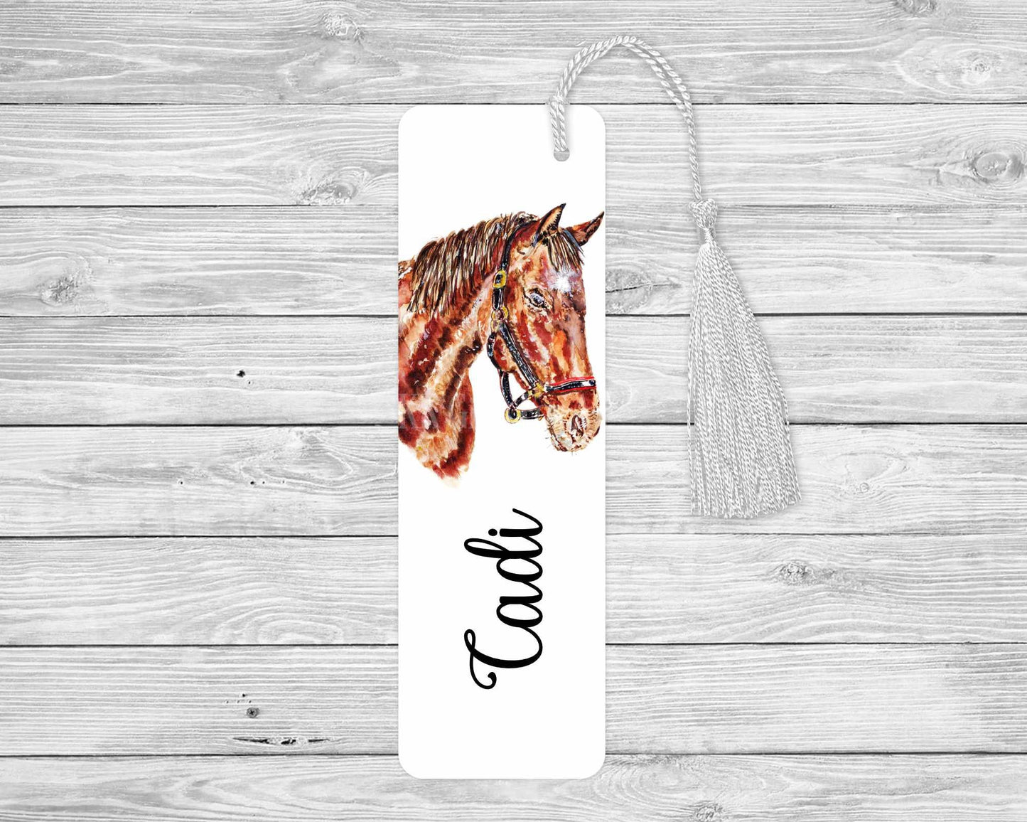 Horse Bookmark, Personalised Bookmark, Brown Horse, Bookmark For Horse Lover