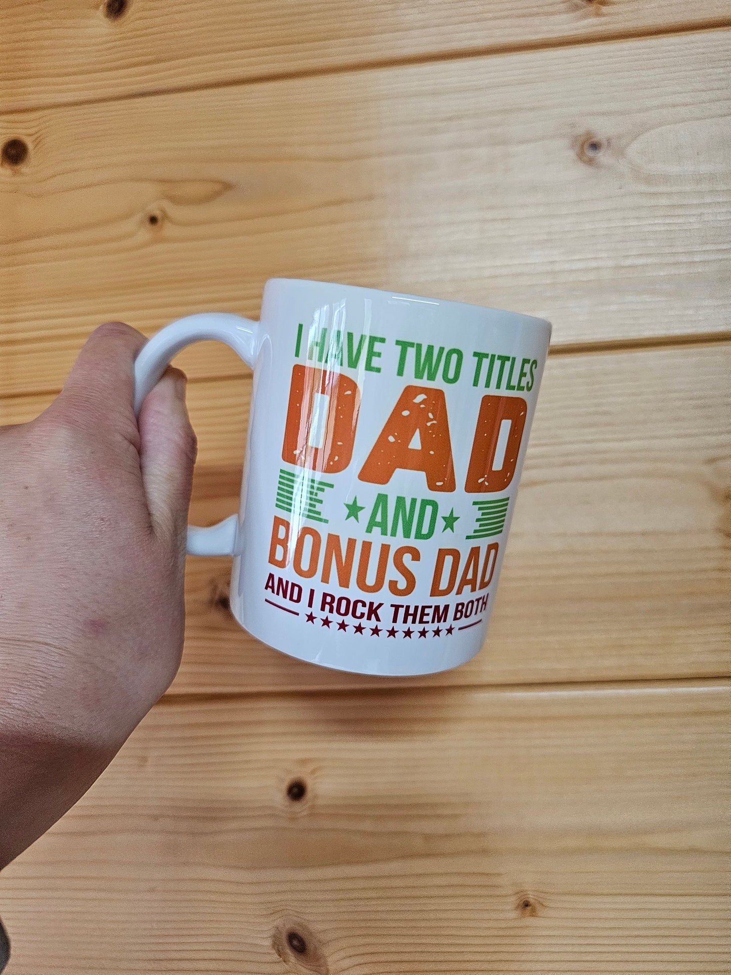 Dad & Step Dad Gift, Dad And Bonus Dad Mug, Gift For Dad, Mug For Dad's Coffee, Funny Mug For Him, Cute Mug For Loving Dad