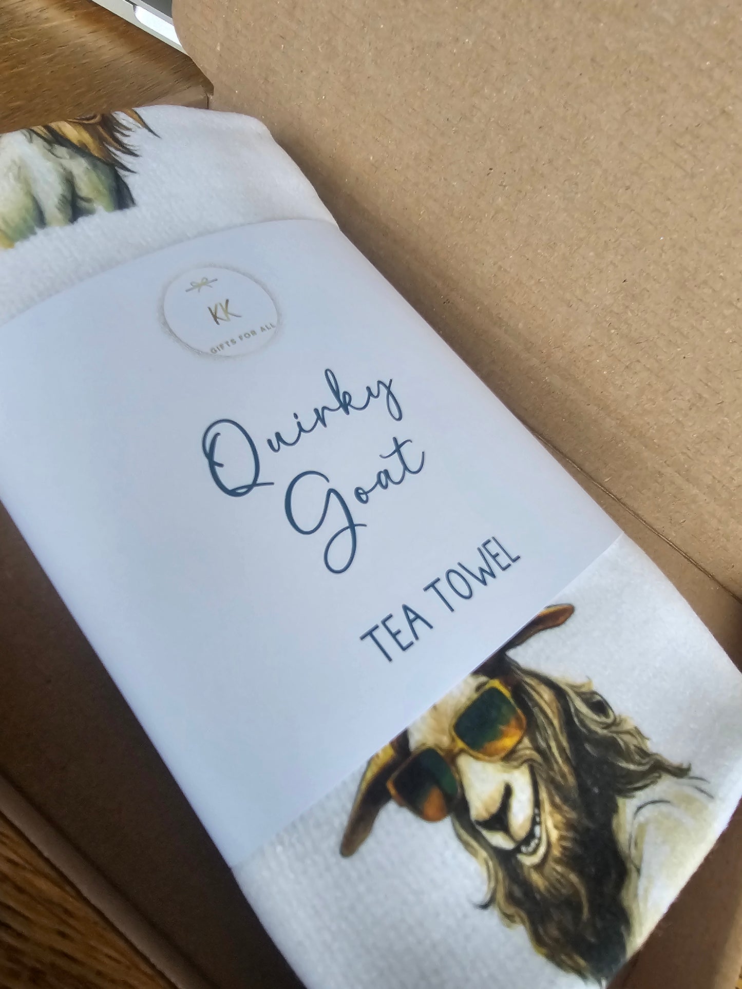 Funny Goat Tea Towel, Personalised Kitchen Towel,  Quirky Goat Home Decor Gifts